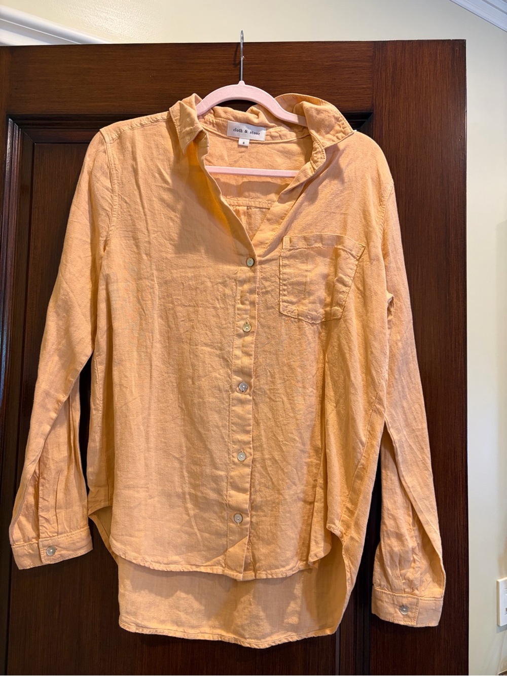 cloth & stone Peach orange Button-Up Shirt